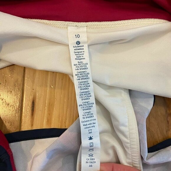 Lululemon Womens Running Dolphin Shorts Beige Blue 10 - Picture 5 of 5